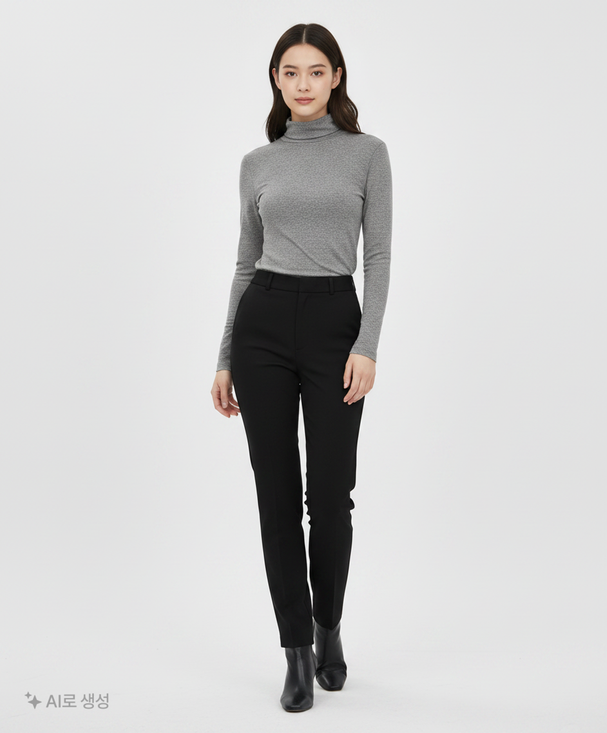 마롭(MALOUPE) 5101 울블렌드 롤넥 티셔츠 (그레이) FREE