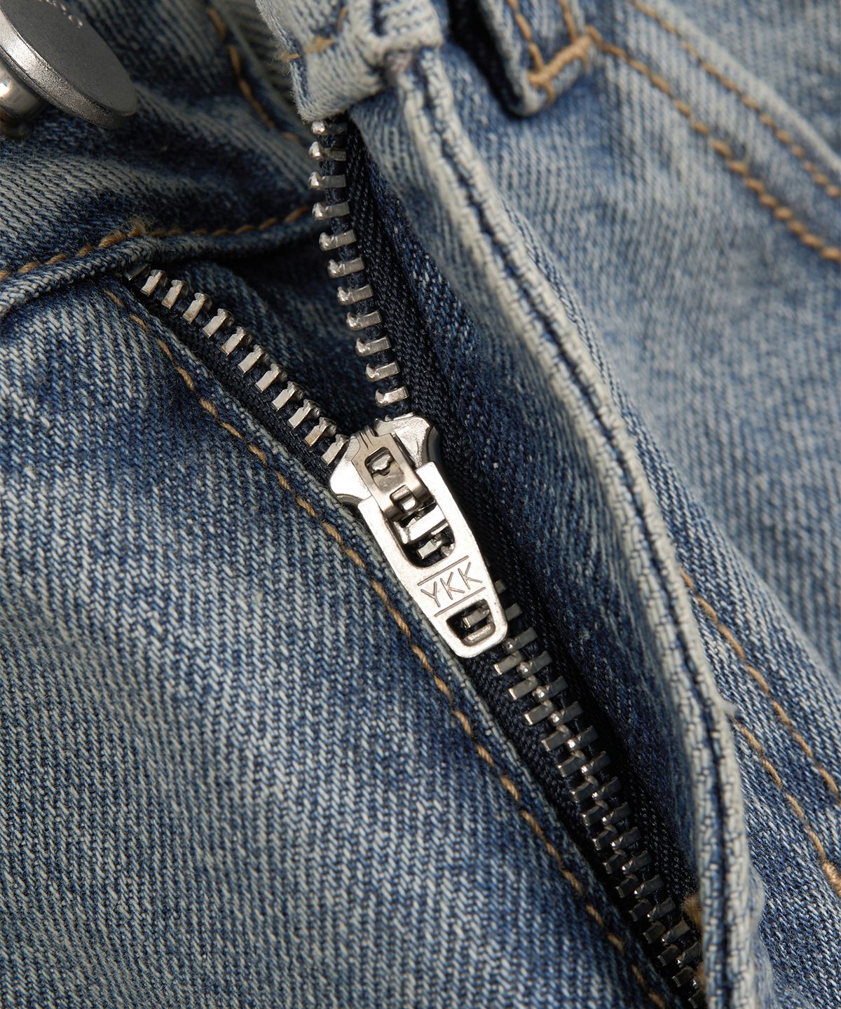 페플리(PEPLEE) Double Back Pocket Damage Denim Pants (Blue)