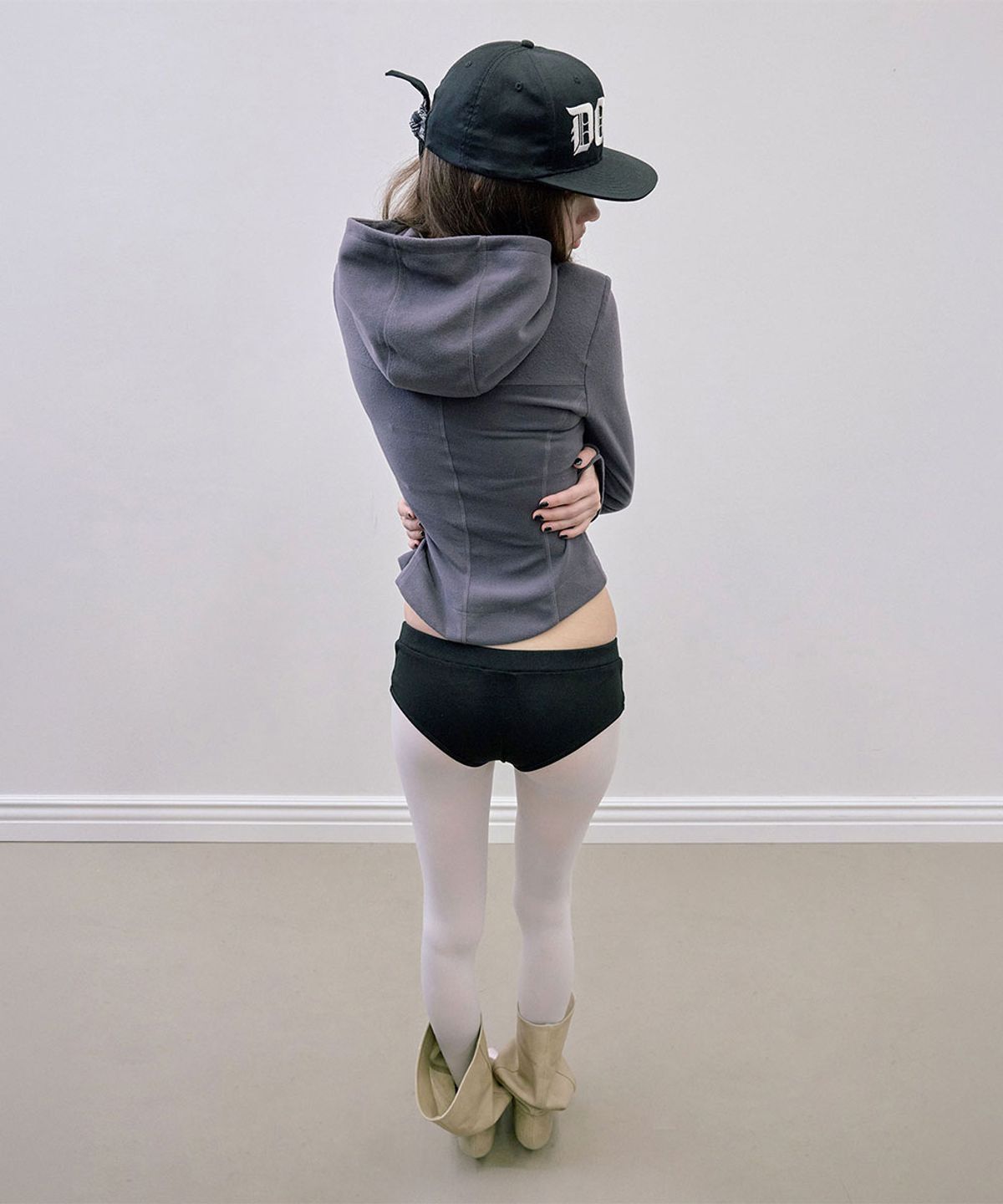 스컬프터(SCULPTOR) Hooded Zip-Up Fleece Jacket Charcoal