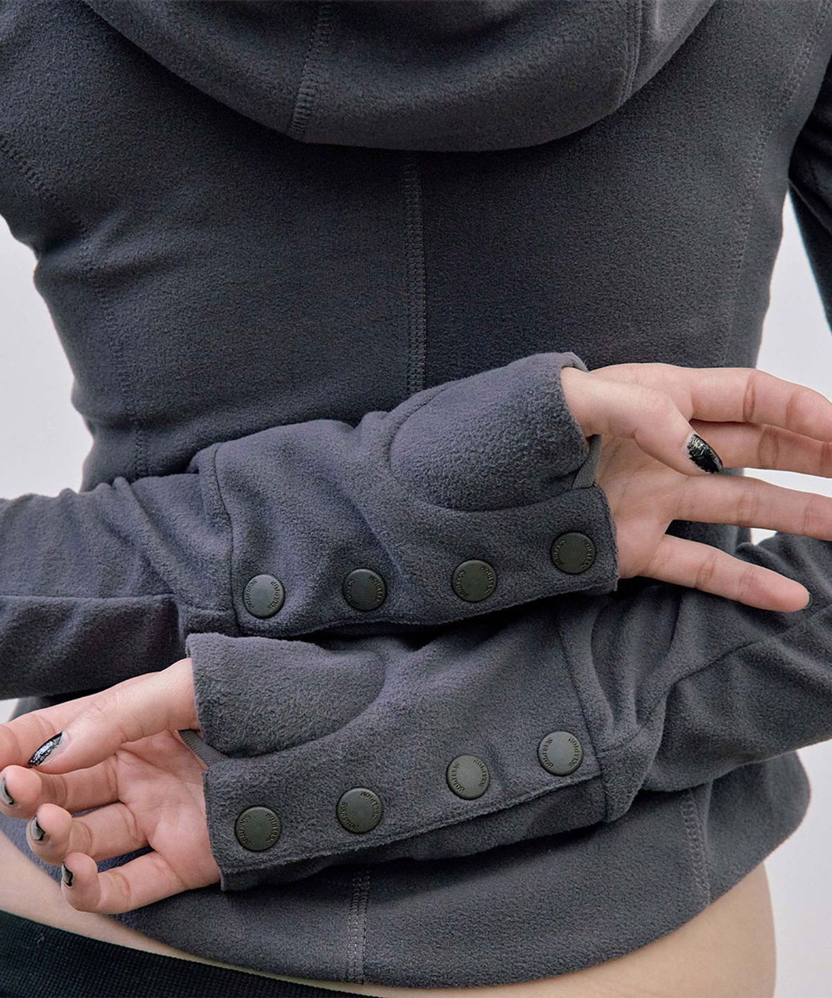 스컬프터(SCULPTOR) Hooded Zip-Up Fleece Jacket Charcoal