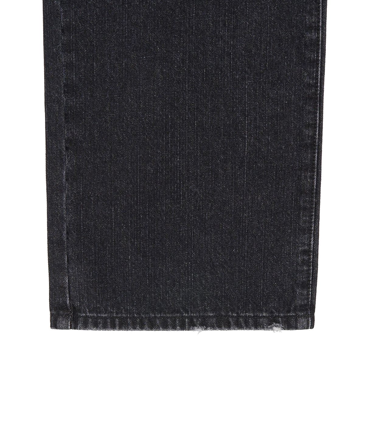 페플리(PEPLEE) Double Back Pocket Damage Denim Pants (Black)
