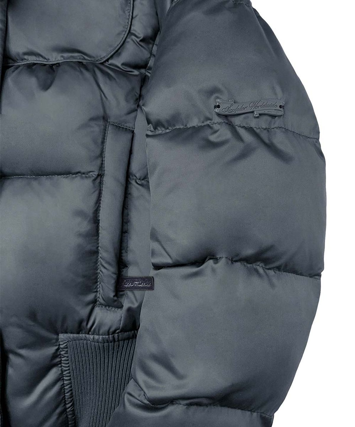 스컬프터(SCULPTOR) Cropped Hooded Puffer Charcoal