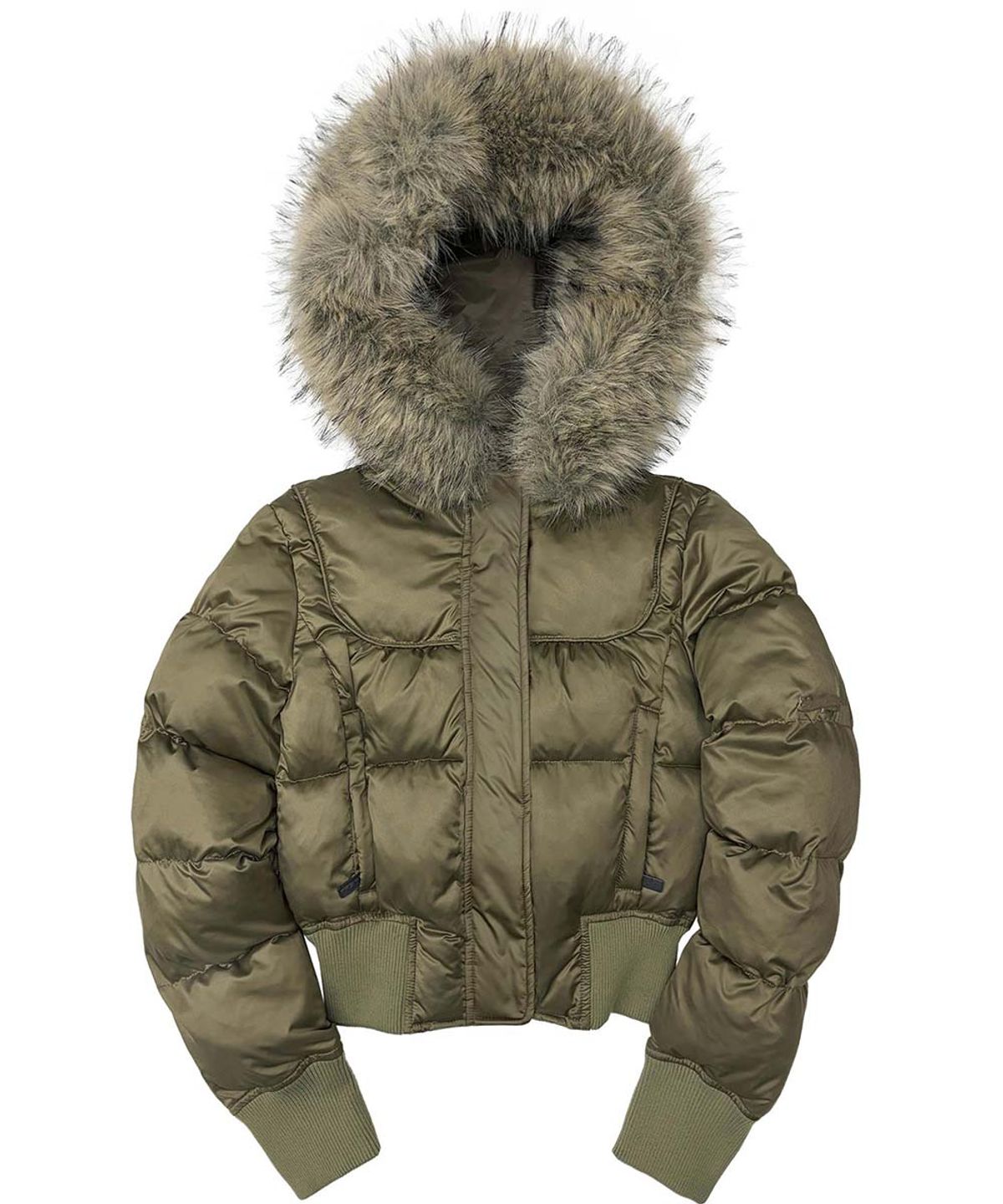 스컬프터(SCULPTOR) Cropped Hooded Puffer Khaki