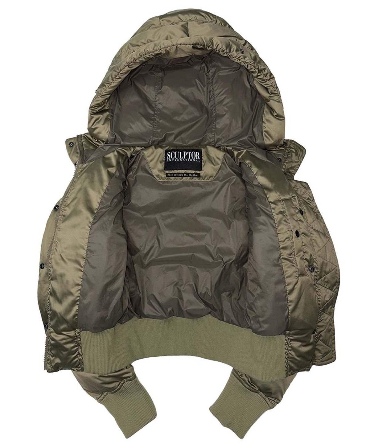 스컬프터(SCULPTOR) Cropped Hooded Puffer Khaki