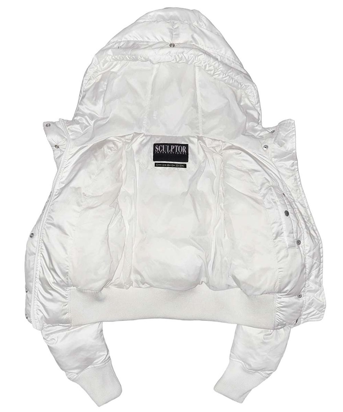 스컬프터(SCULPTOR) Cropped Hooded Puffer White