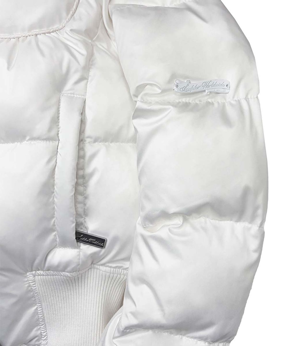 스컬프터(SCULPTOR) Cropped Hooded Puffer White