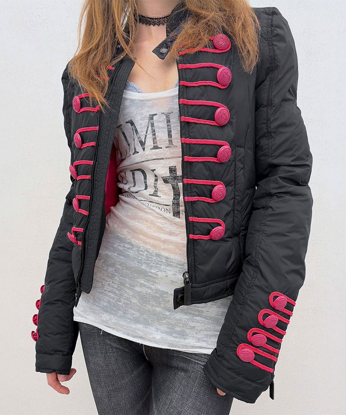 스컬프터(SCULPTOR) Napoleon Puffer Jacket Black/Pink