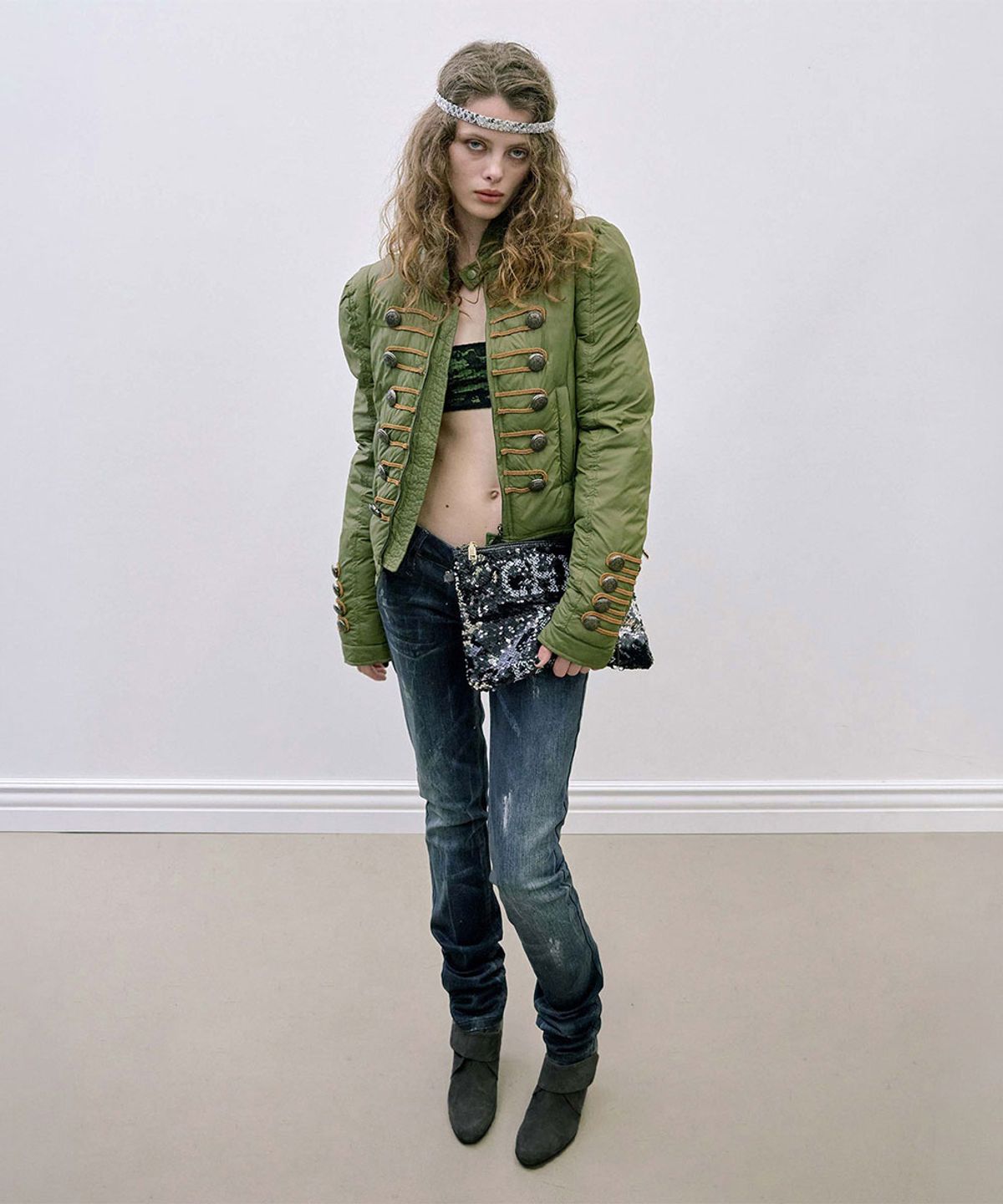 스컬프터(SCULPTOR) Napoleon Puffer Jacket Khaki