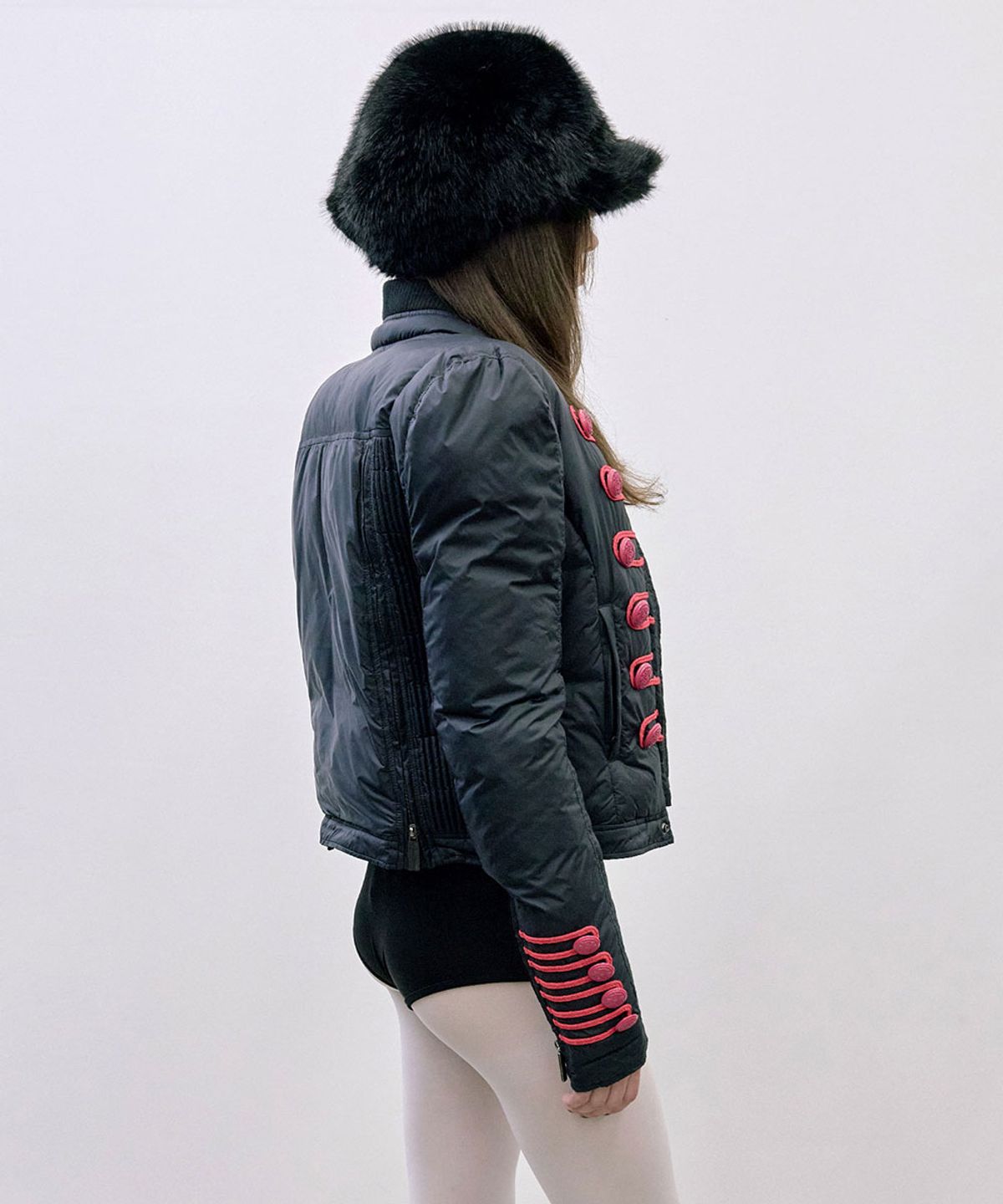 스컬프터(SCULPTOR) Chunky Fur Newsboy Cap Black