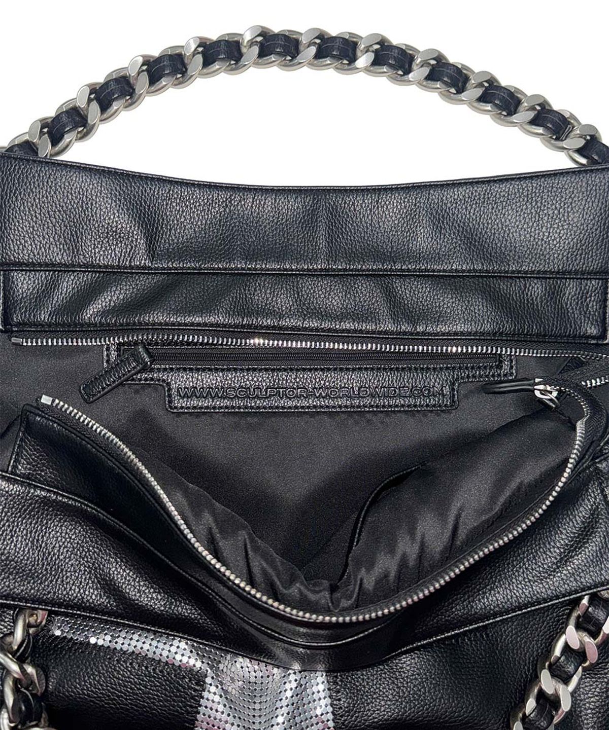 스컬프터(SCULPTOR) Cross Chainmail Big Bag Black