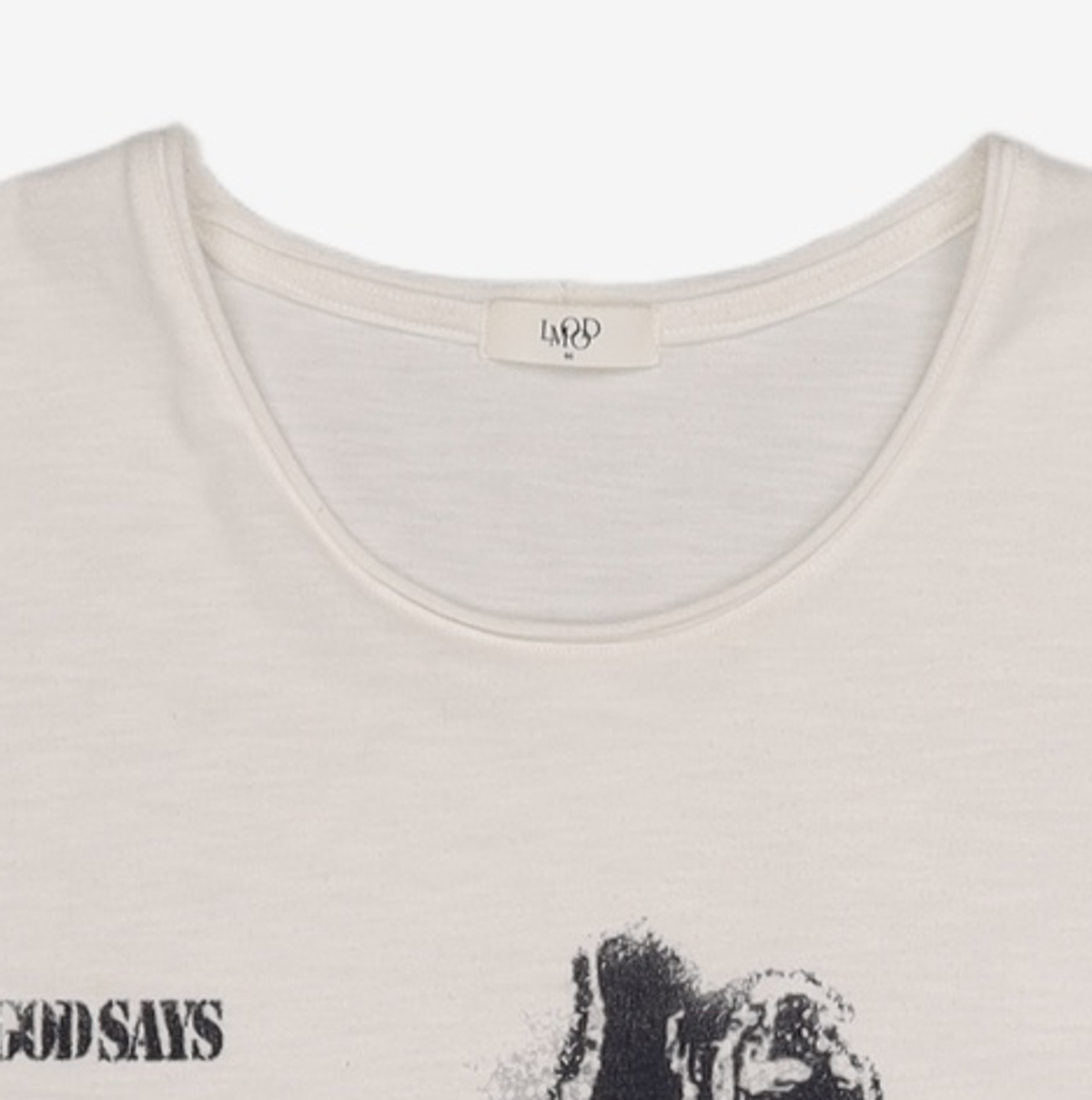 엘무드(LMOOD) ROCK A BILLY 슬러브 스쿱넥 하프 티셔츠 46