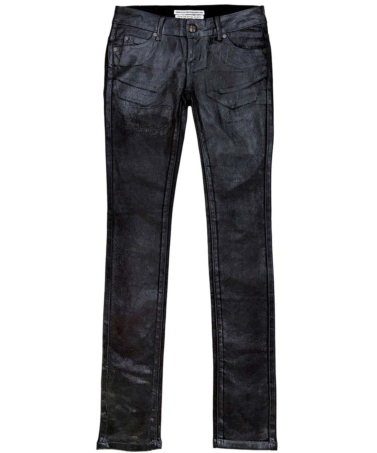 스컬프터(SCULPTOR) Wet Skinny Jeans Solid Black