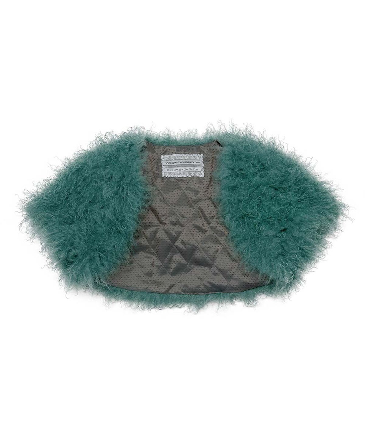 스컬프터(SCULPTOR) Shaggy Faux Fur Bolero Teal