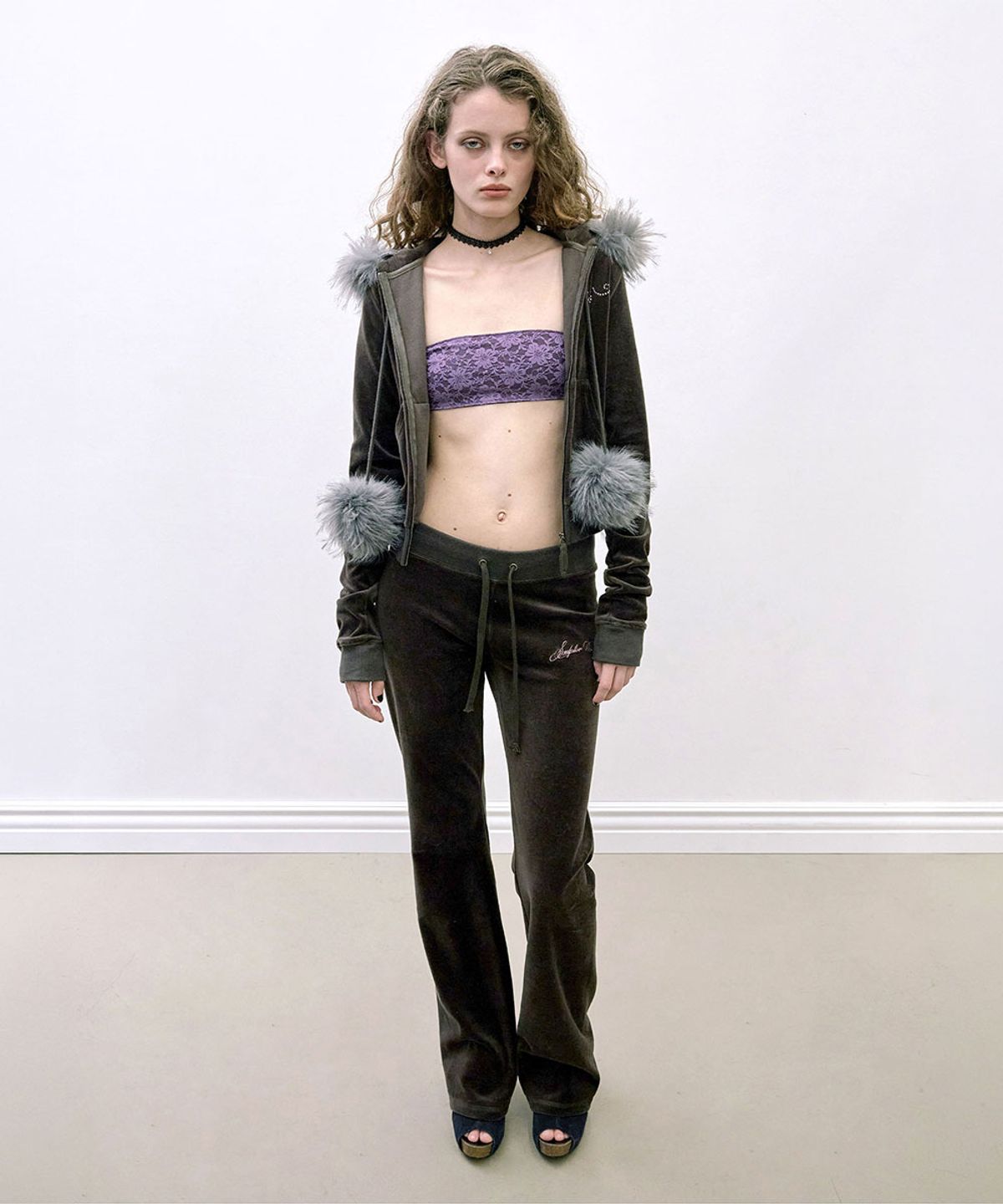 스컬프터(SCULPTOR) Velour Track Pants Brown
