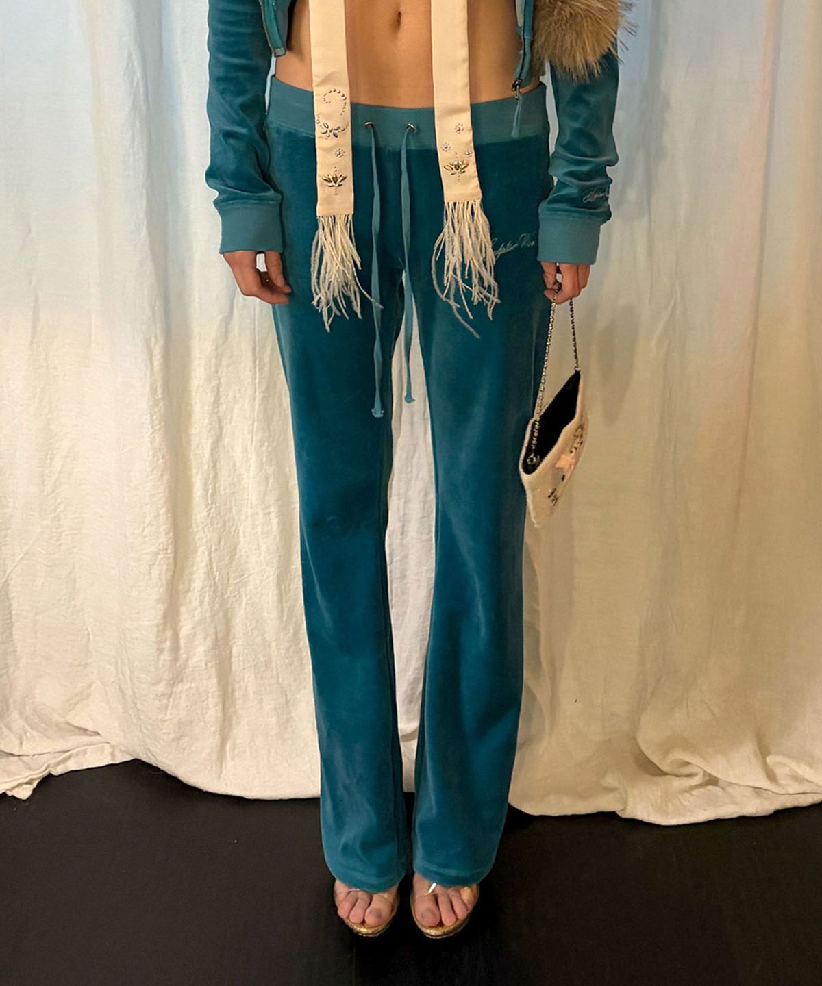 스컬프터(SCULPTOR) Velour Track Pants Teal