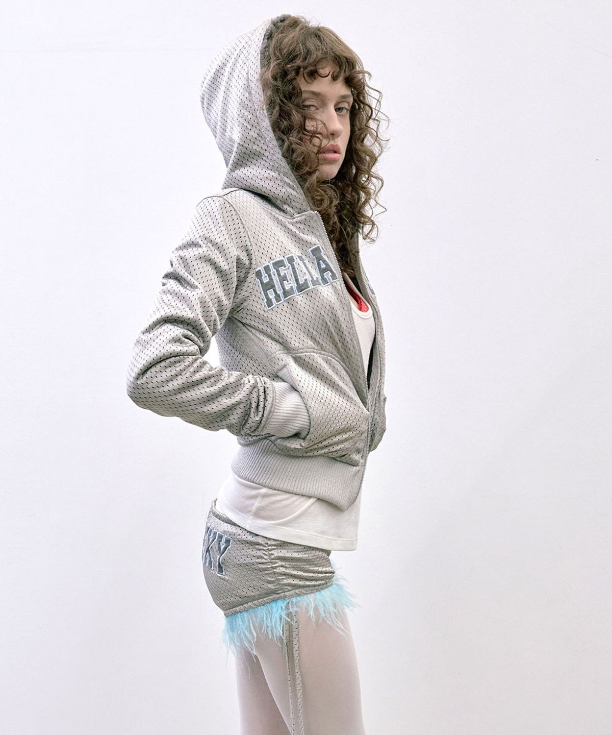 스컬프터(SCULPTOR) Gym Hooded Zip-Up Silver
