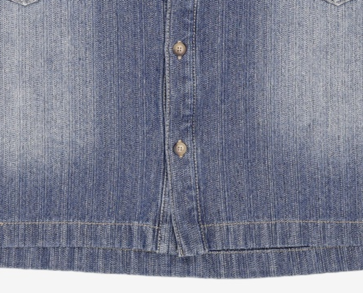 웨슬리 휴스턴(WESLEYHYUSTON) Rugged stitch denim shirt indigo M