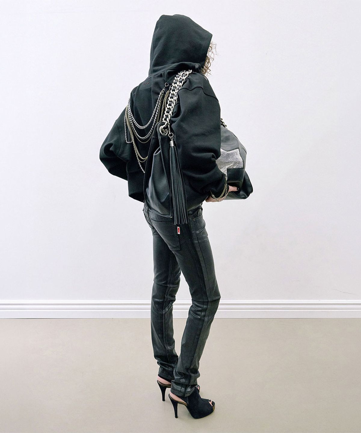 스컬프터(SCULPTOR) Chain Hooded Zip-Up Black