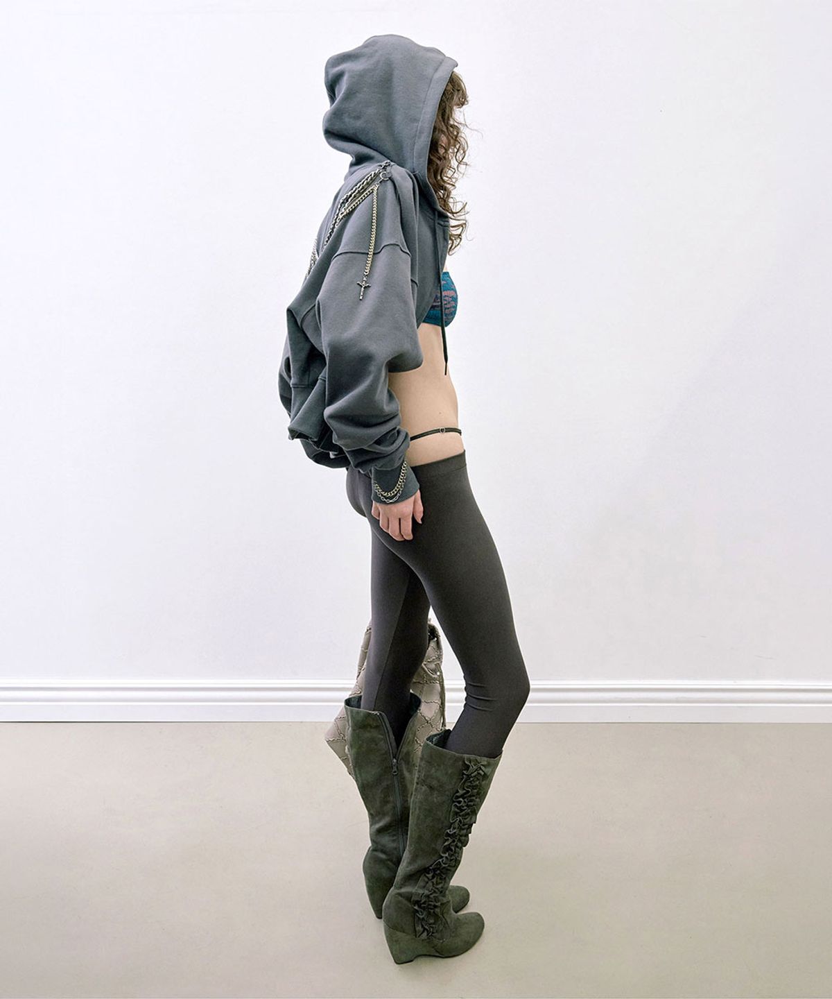 스컬프터(SCULPTOR) Chain Hooded Zip-Up Charcoal