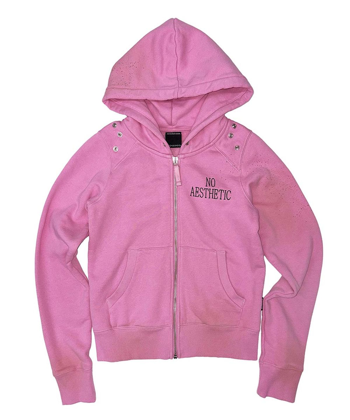 스컬프터(SCULPTOR) Padded Shoulder Zip-Up Hoodie Pink