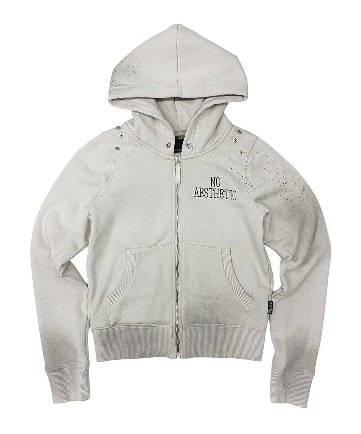 스컬프터(SCULPTOR) Padded Shoulder Zip-Up Hoodie Dirty White
