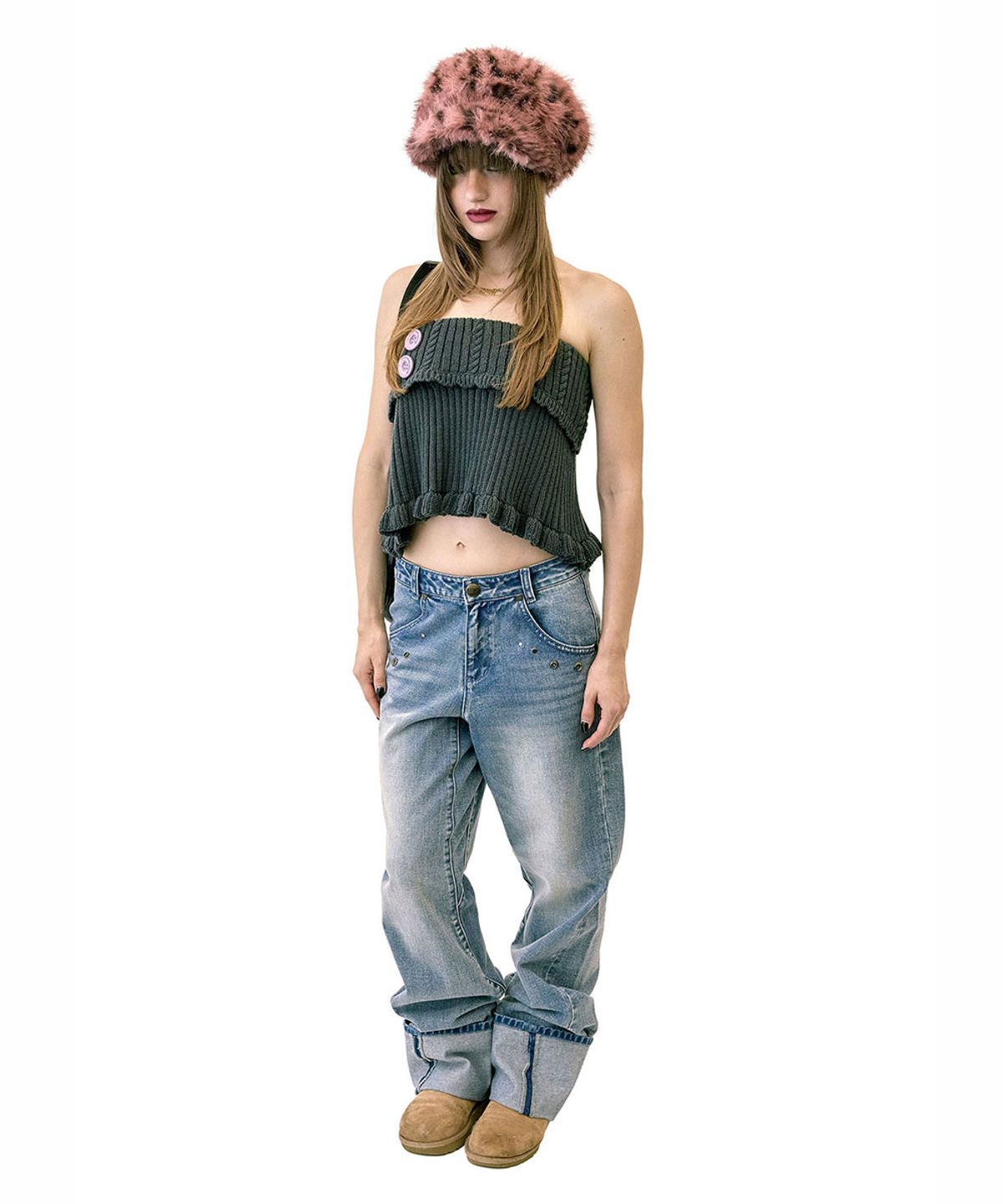 스컬프터(SCULPTOR) Angelic Roll Up Denim Mid Blue