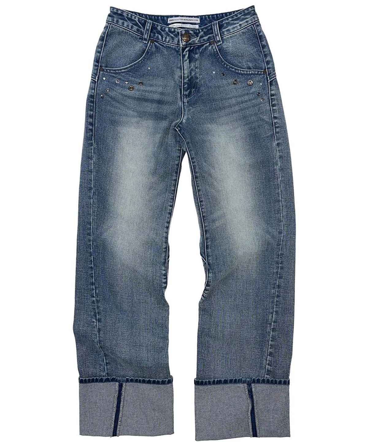 스컬프터(SCULPTOR) Angelic Roll Up Denim Mid Blue