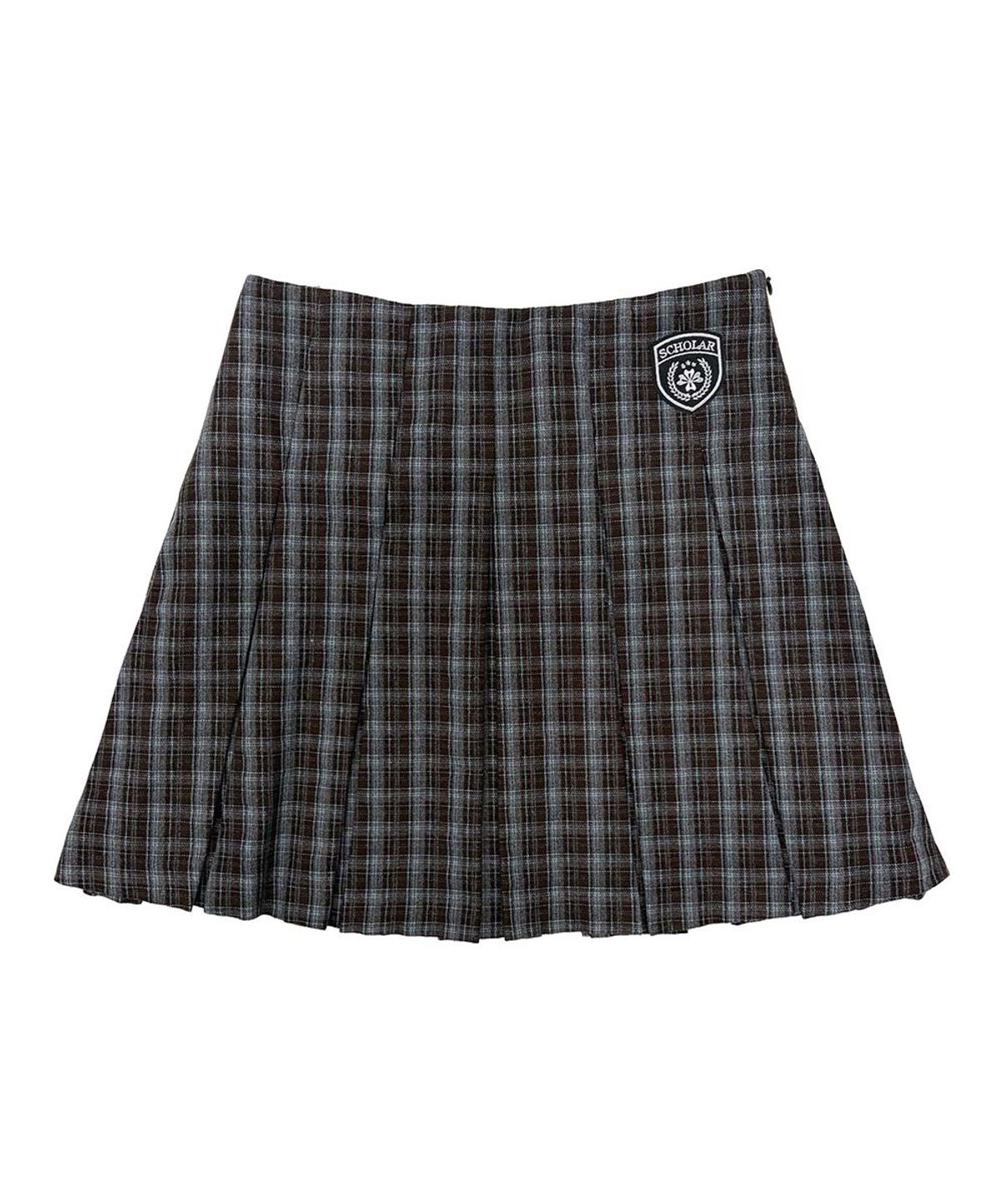 스컬프터(SCULPTOR) Plaid Pleated Midi Skirt Brown