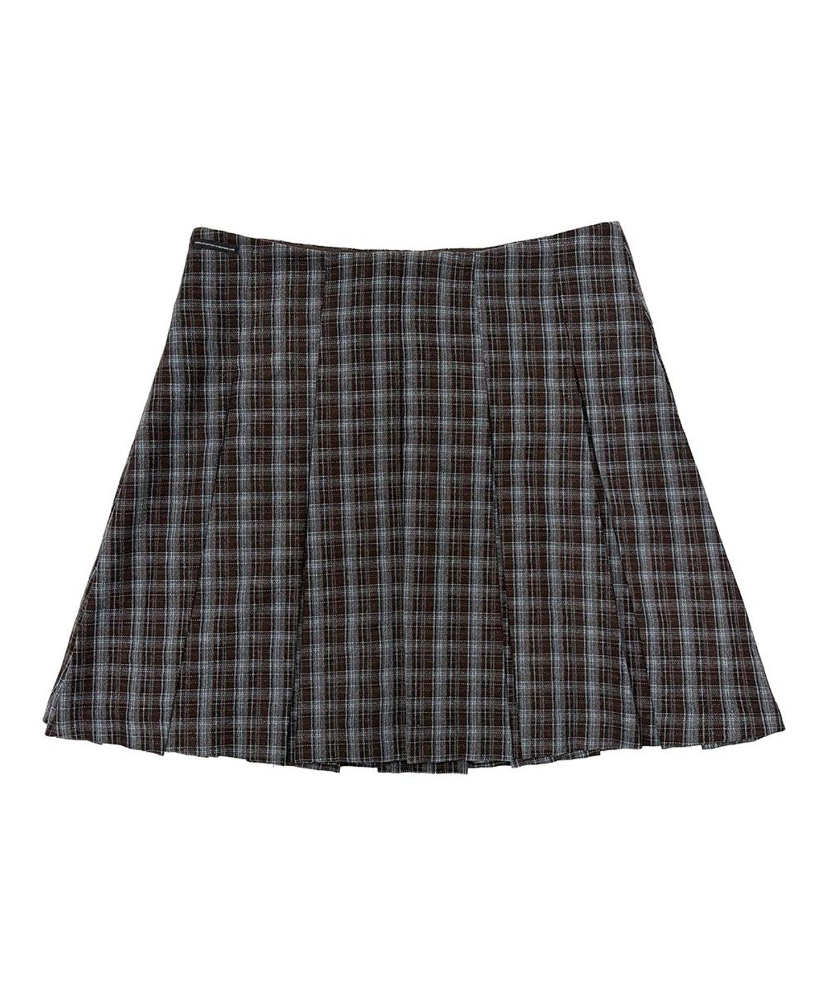 스컬프터(SCULPTOR) Plaid Pleated Midi Skirt Brown
