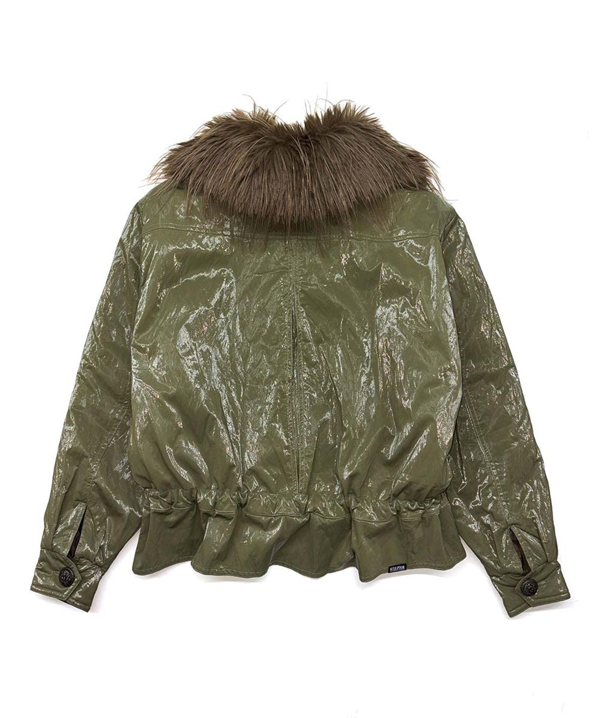 스컬프터(SCULPTOR) Glossy Fur Trim Jacket Khaki