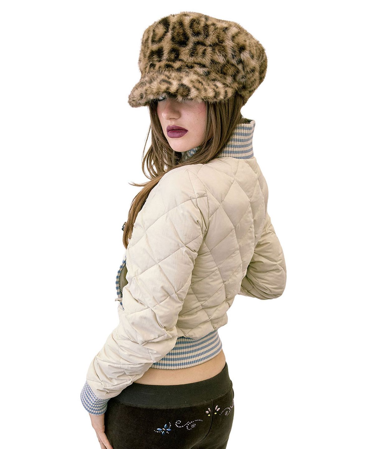 스컬프터(SCULPTOR) Striped Rib Lightweight Puffer Jacket Cream