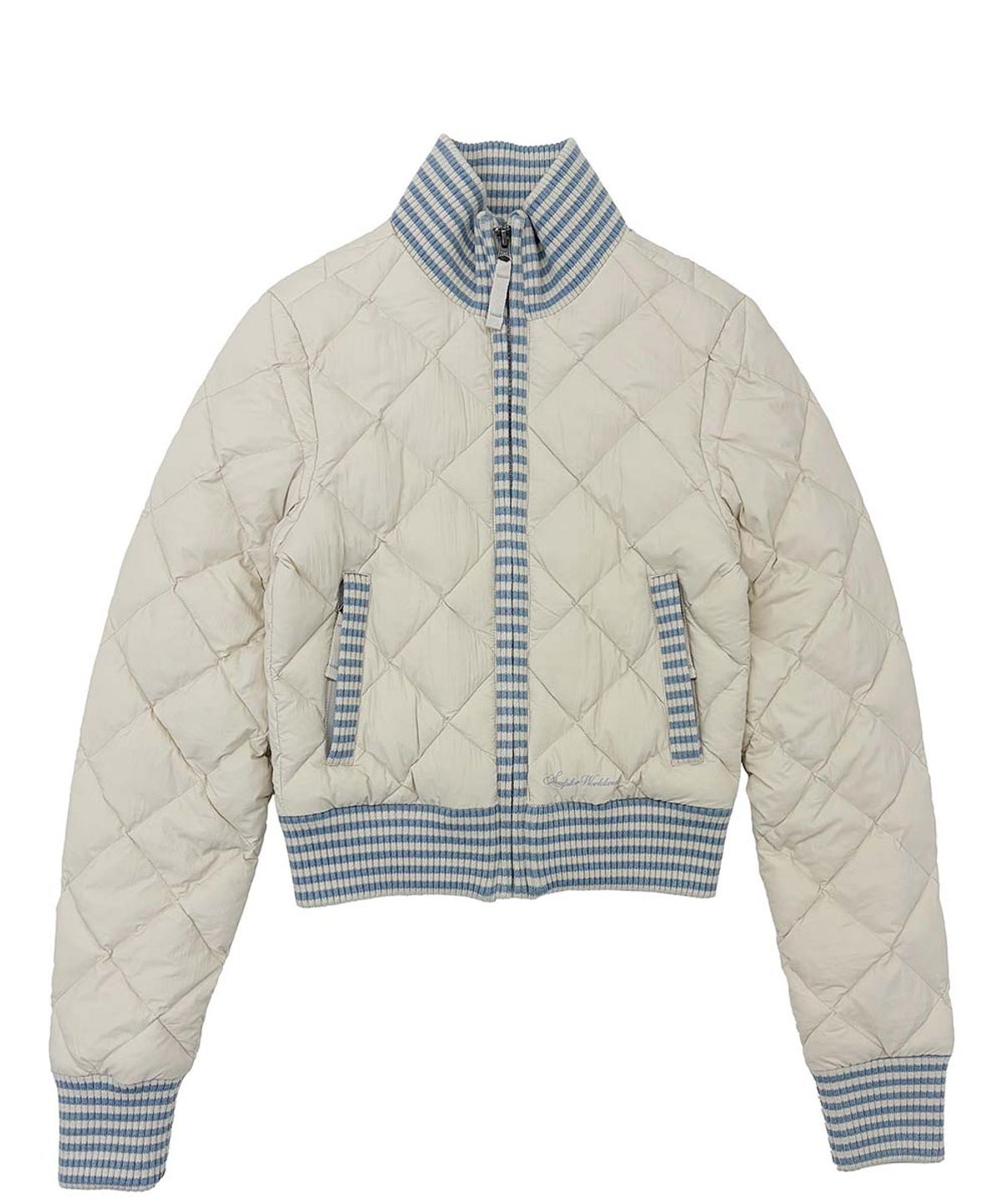 스컬프터(SCULPTOR) Striped Rib Lightweight Puffer Jacket Cream