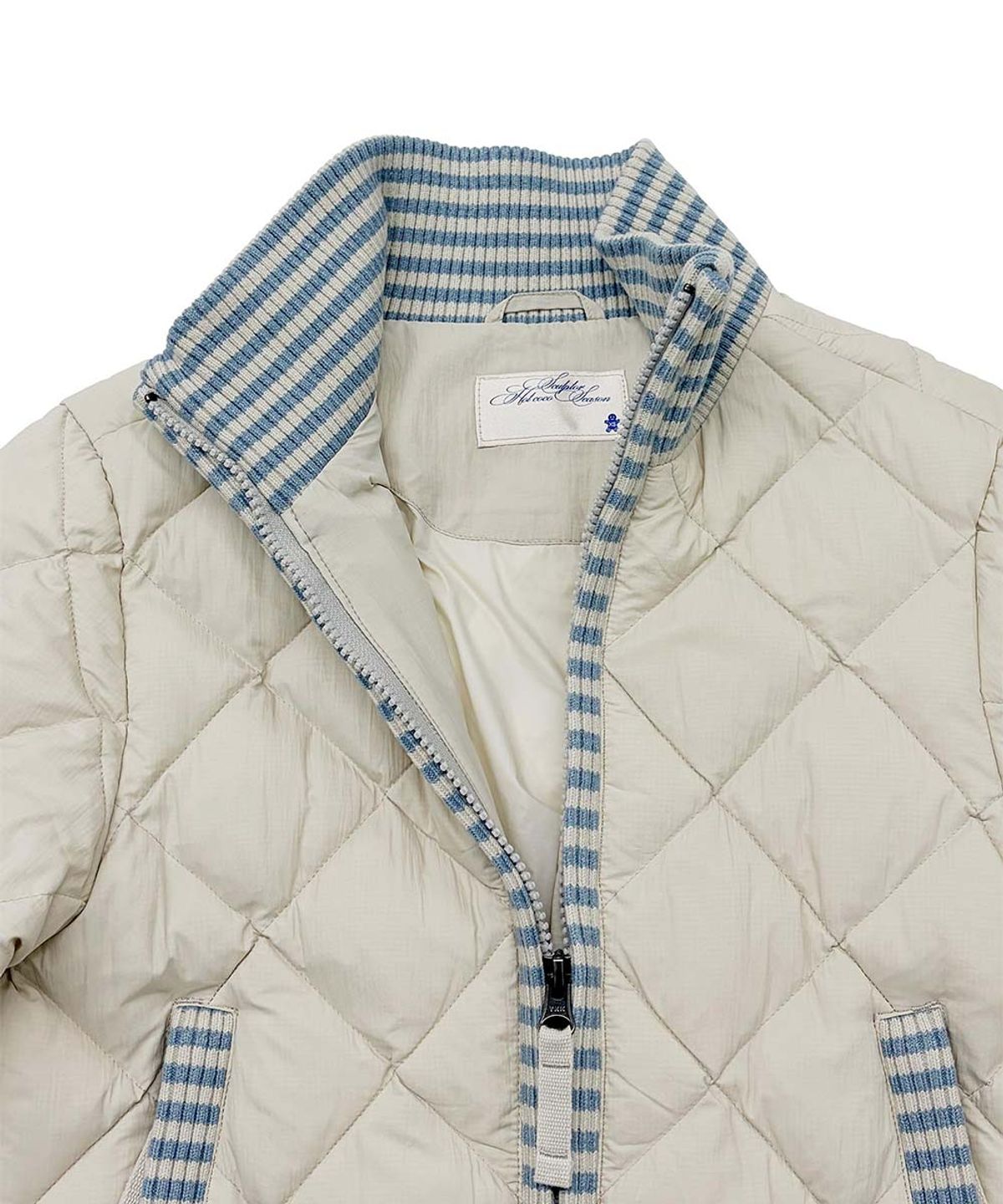 스컬프터(SCULPTOR) Striped Rib Lightweight Puffer Jacket Cream