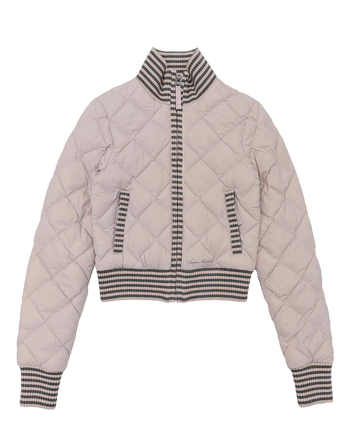 스컬프터(SCULPTOR) Striped Rib Lightweight Puffer Jacket Pink