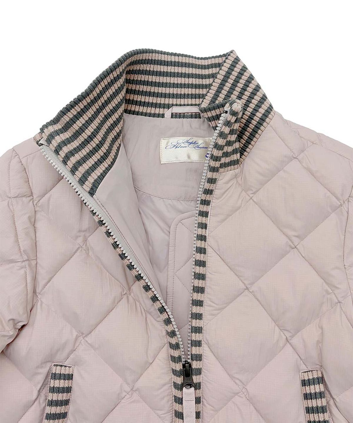 스컬프터(SCULPTOR) Striped Rib Lightweight Puffer Jacket Pink