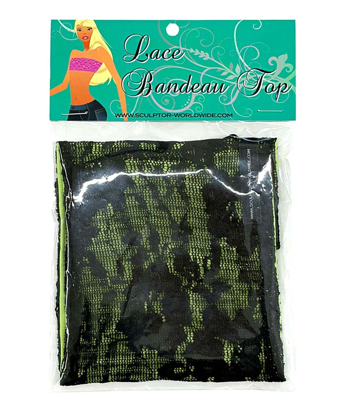 스컬프터(SCULPTOR) Lace Bandeau Top Black