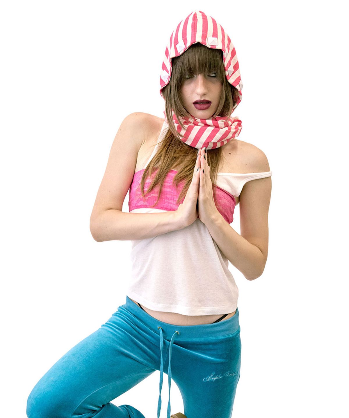 스컬프터(SCULPTOR) Lace Bandeau Top Pink