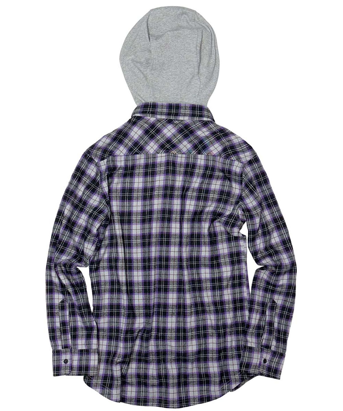 스컬프터(SCULPTOR) Boyfriend Hooded Shirts Purple Check