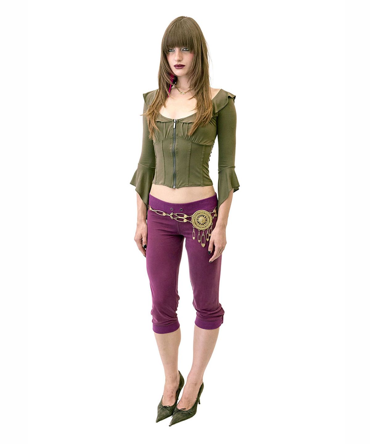 스컬프터(SCULPTOR) Jersey Capri Pants Plum
