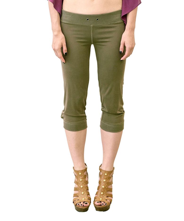 Jersey Capri Pants Khaki