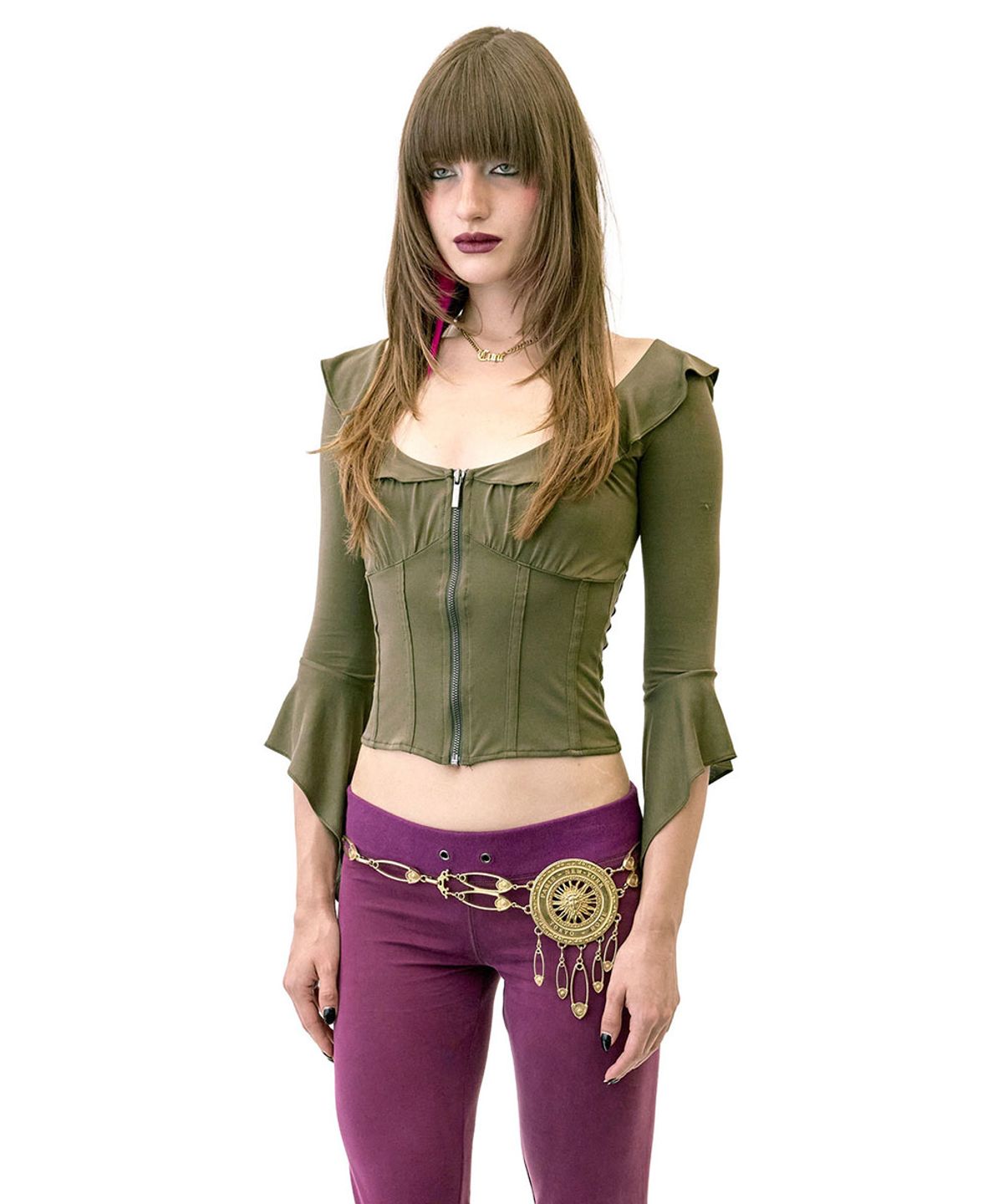 스컬프터(SCULPTOR) Corset Jersey Blouse Khaki