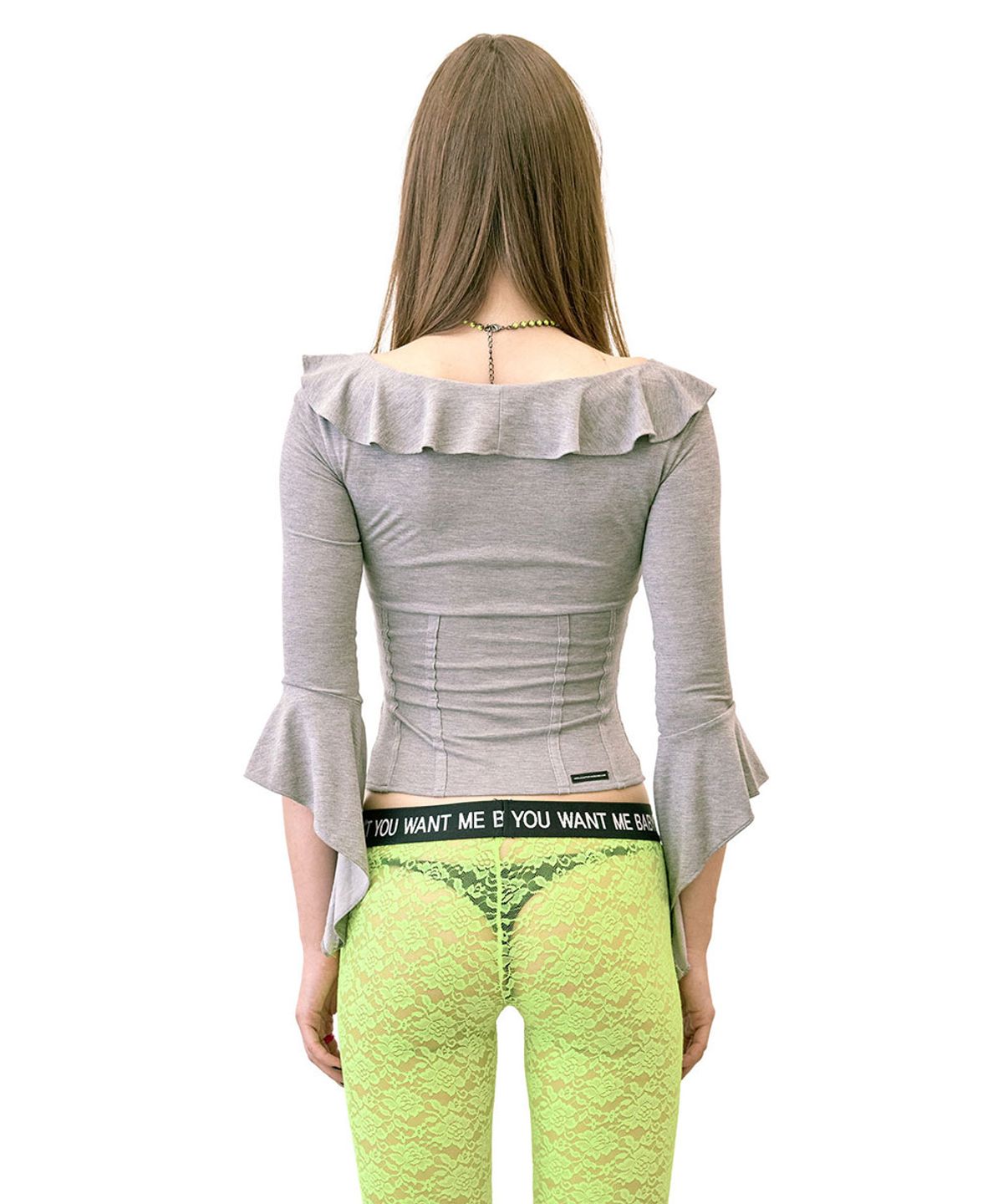 스컬프터(SCULPTOR) Corset Jersey Blouse Melange Gray