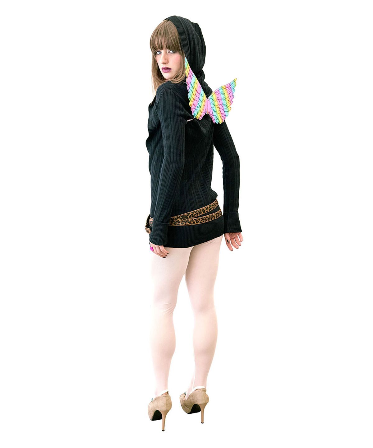 스컬프터(SCULPTOR) Deep V Cut Hooded Sweater Black