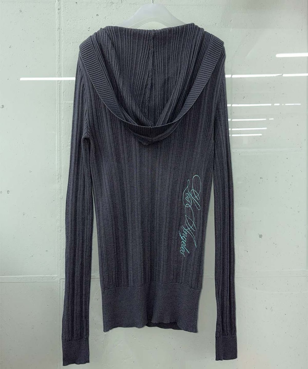 스컬프터(SCULPTOR) Deep V Cut Hooded Sweater Heather Charcoal