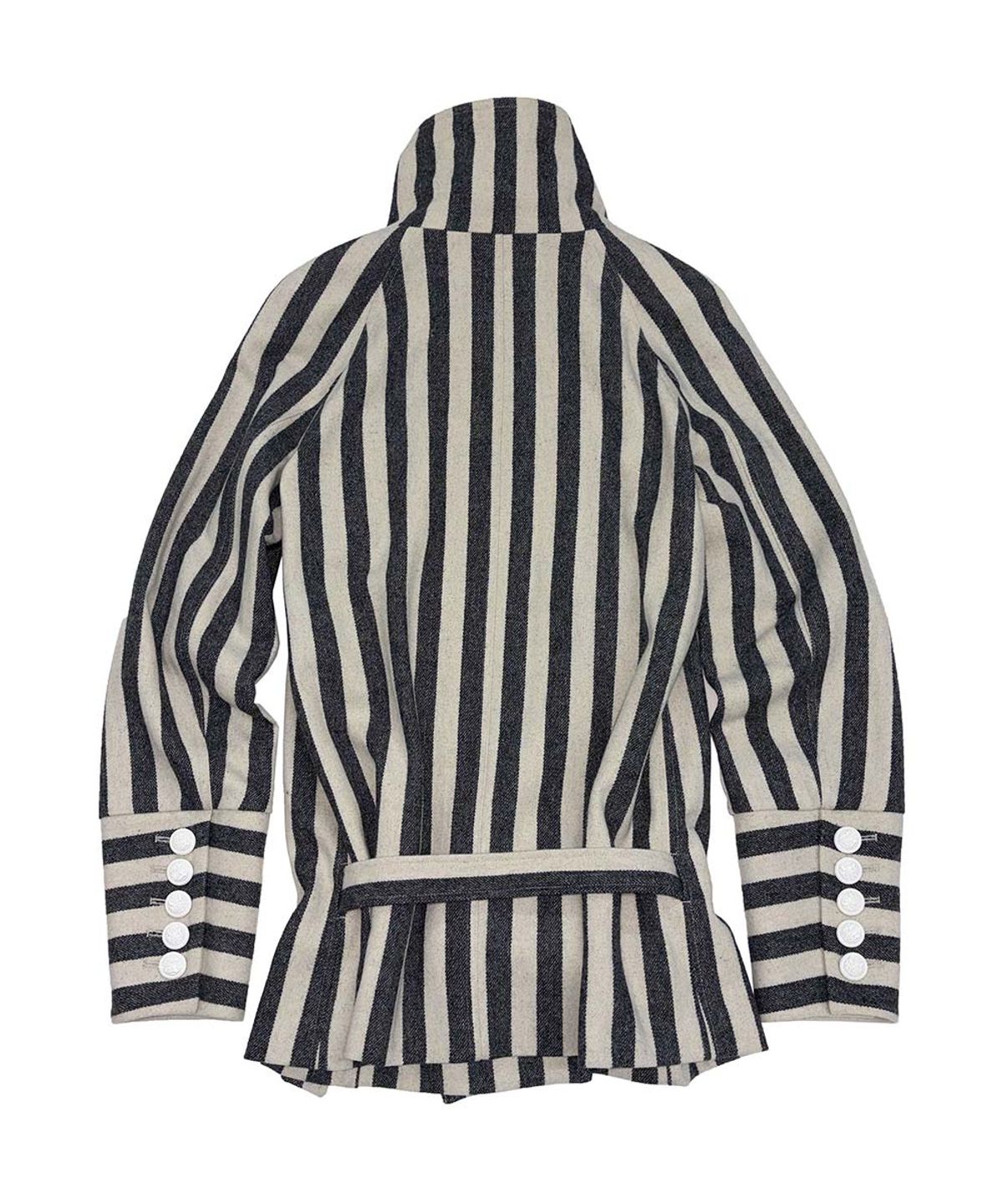 스컬프터(SCULPTOR) Wool Trench Half Coat Gray Stripe