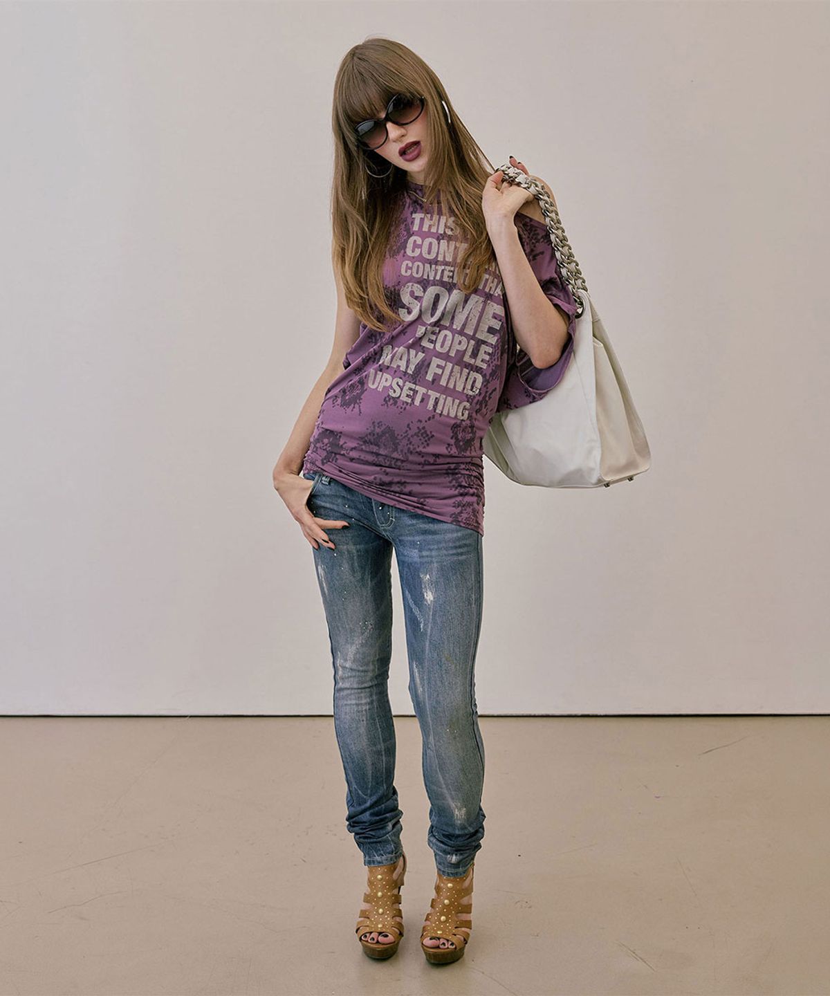 스컬프터(SCULPTOR) Wet Skinny Jeans Mid Blue