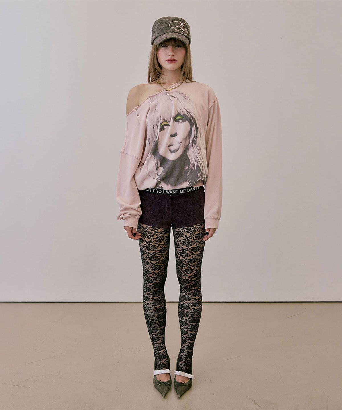 스컬프터(SCULPTOR) Love Pintuck Sweatshirt Pale Pink