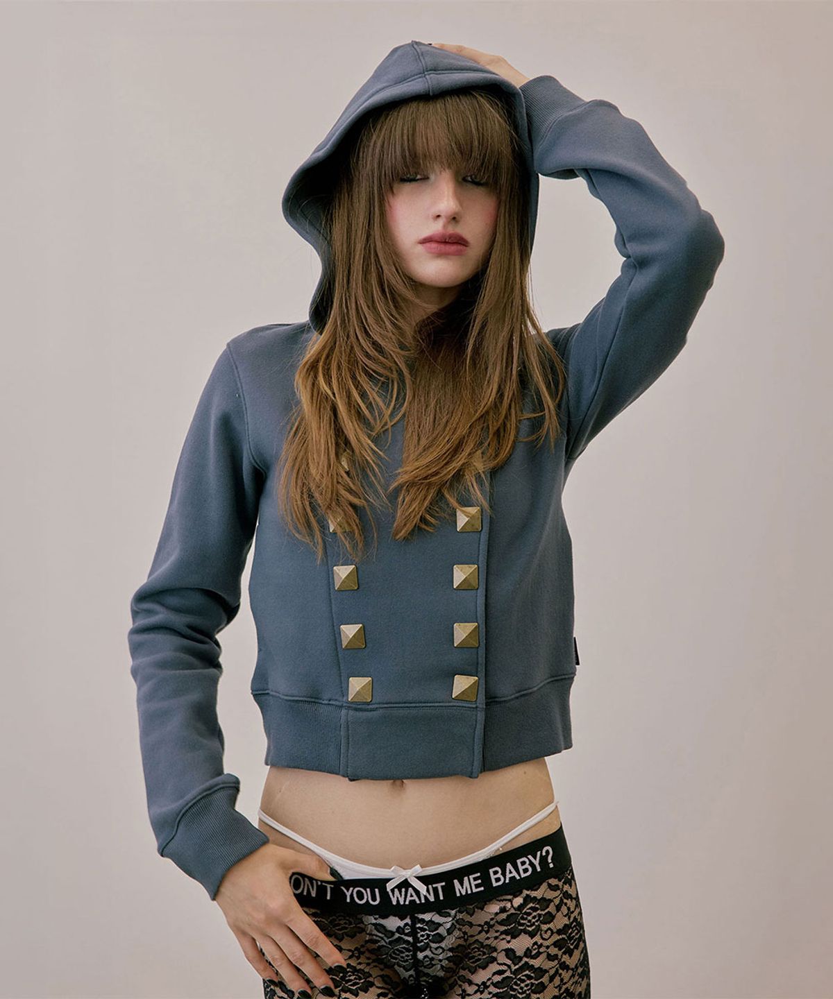 스컬프터(SCULPTOR) Napoleon Stud Hoodie Charcoal