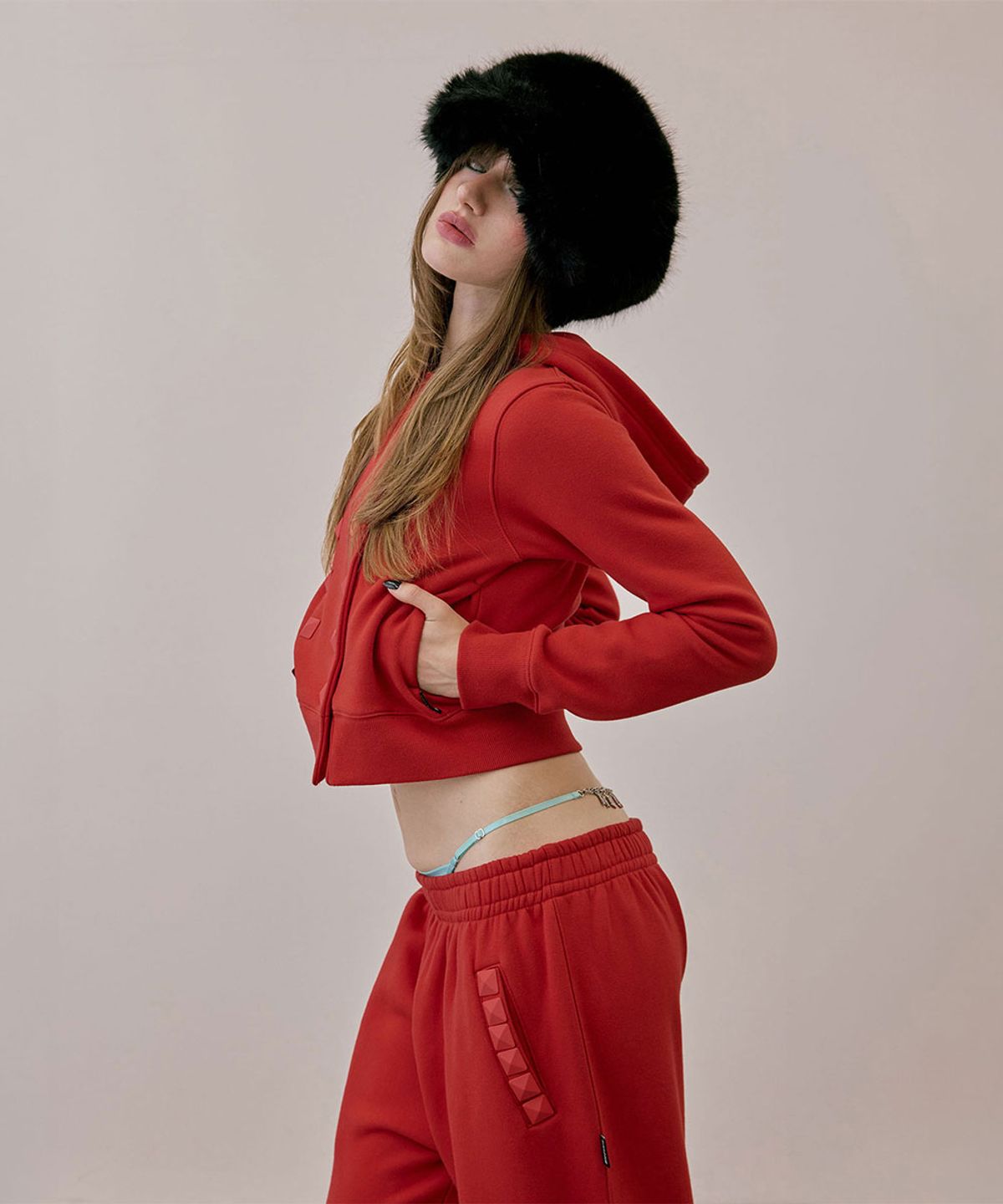 스컬프터(SCULPTOR) Napoleon Stud Hoodie Red