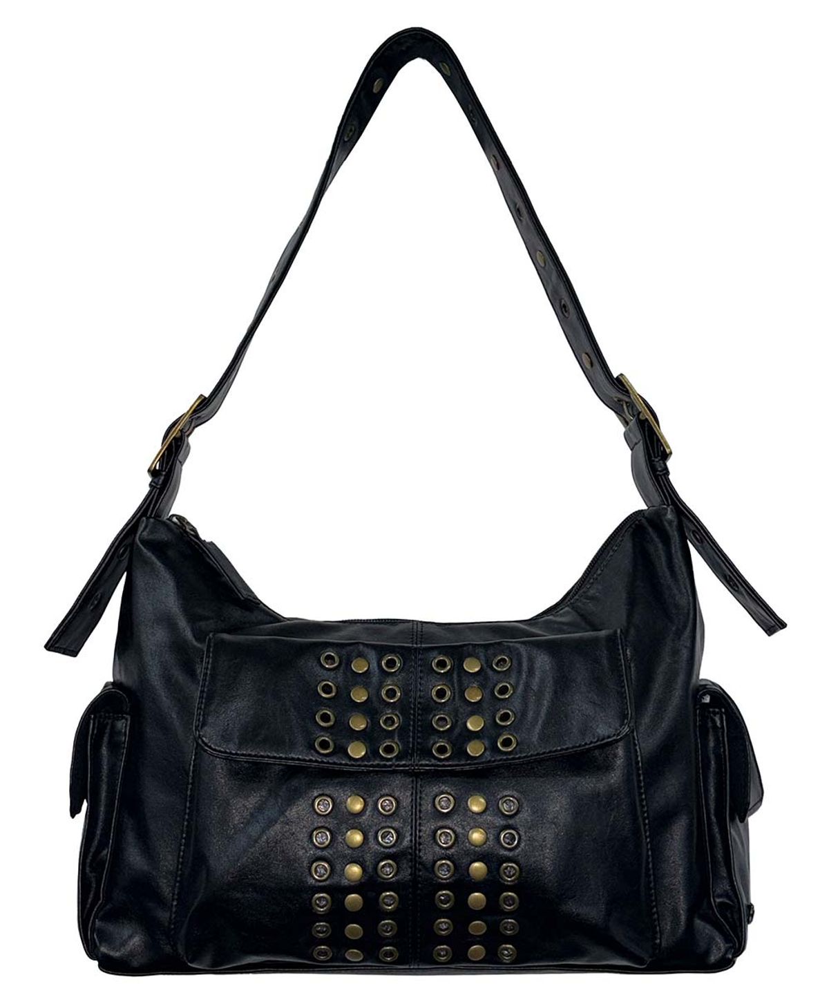 스컬프터(SCULPTOR) Stud Eyelet Shoulder Bag Black